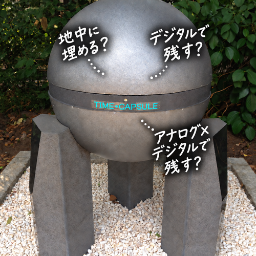 タイムカプセルの埋設・デジタル・アナログ×デジタルの3つの残し方を考えるイメージ